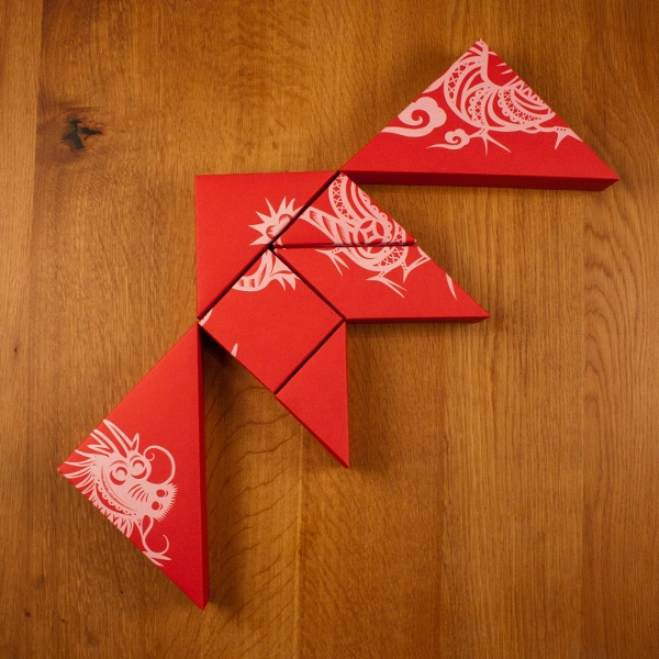 春節(jié)禮品盒包裝設(shè)計(jì)，新年七巧板的妙用