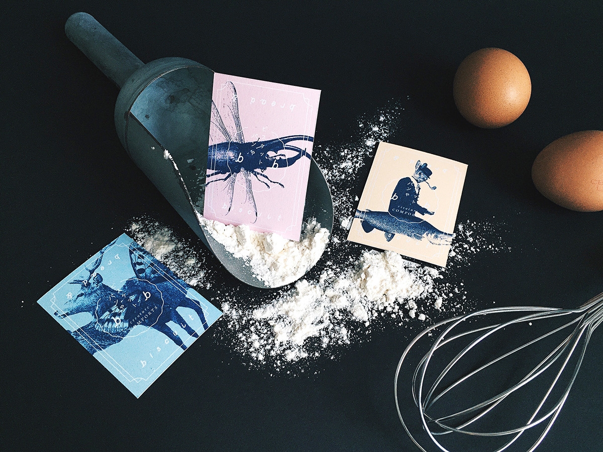 概念化早餐，面包與餅干食品飲料包裝設計