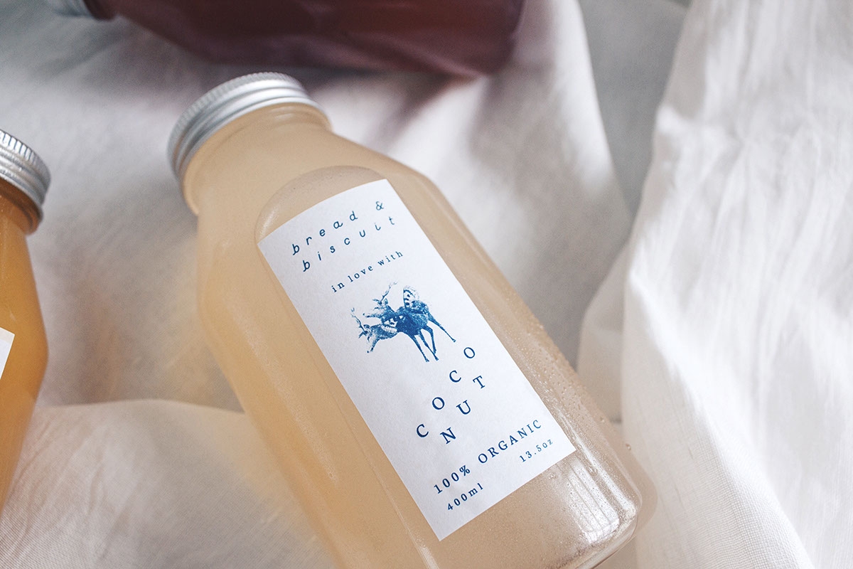 概念化早餐，面包與餅干食品飲料包裝設計