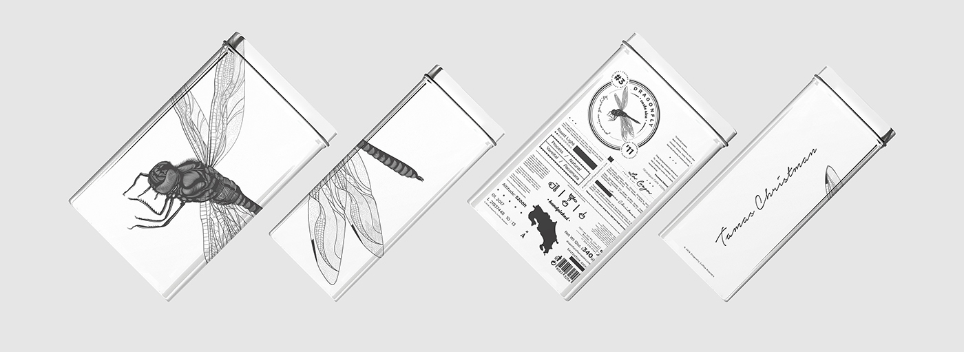 大自然的奇跡，蜻蜓主題的咖啡品牌包裝設計