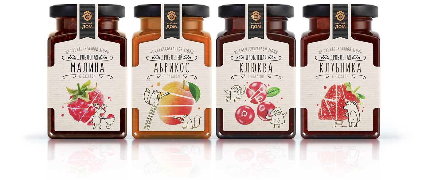 活潑的果醬，漿果包裝設計